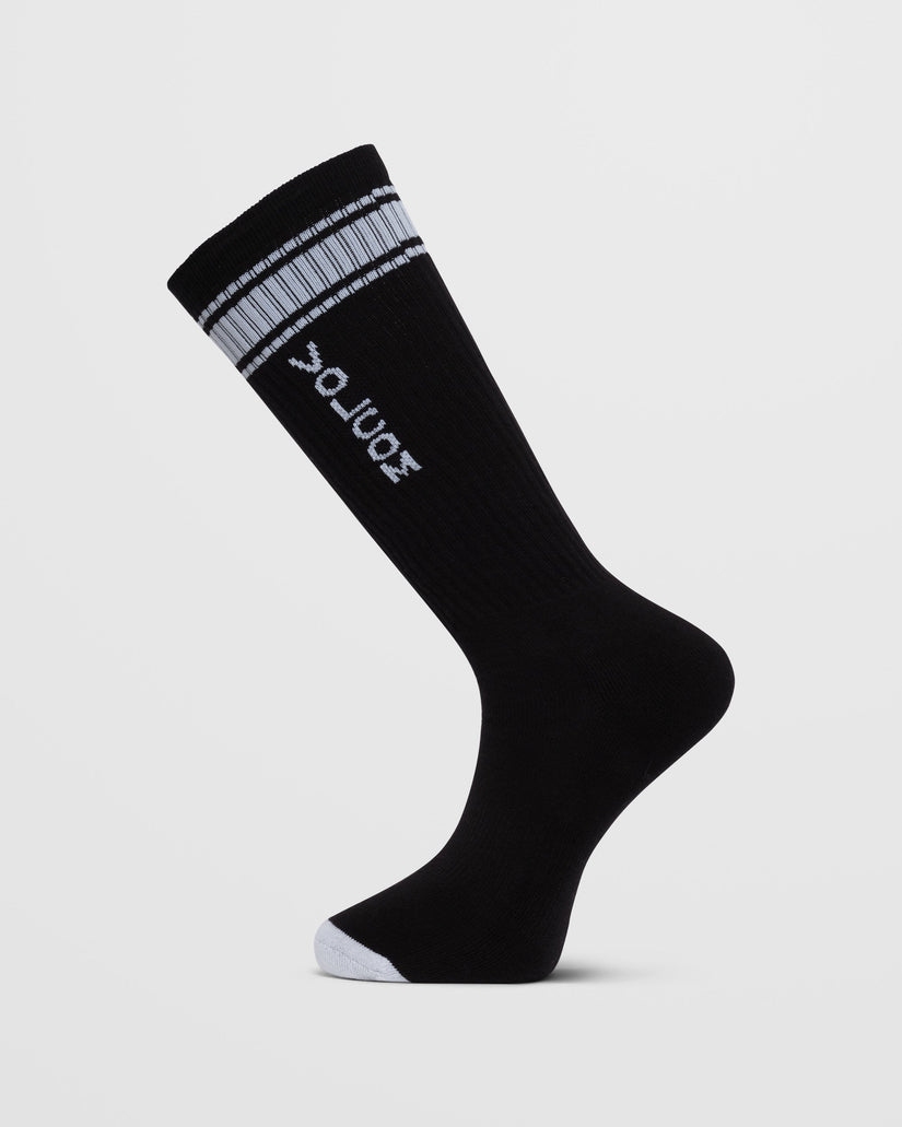 High Stripe Socks - BLACK