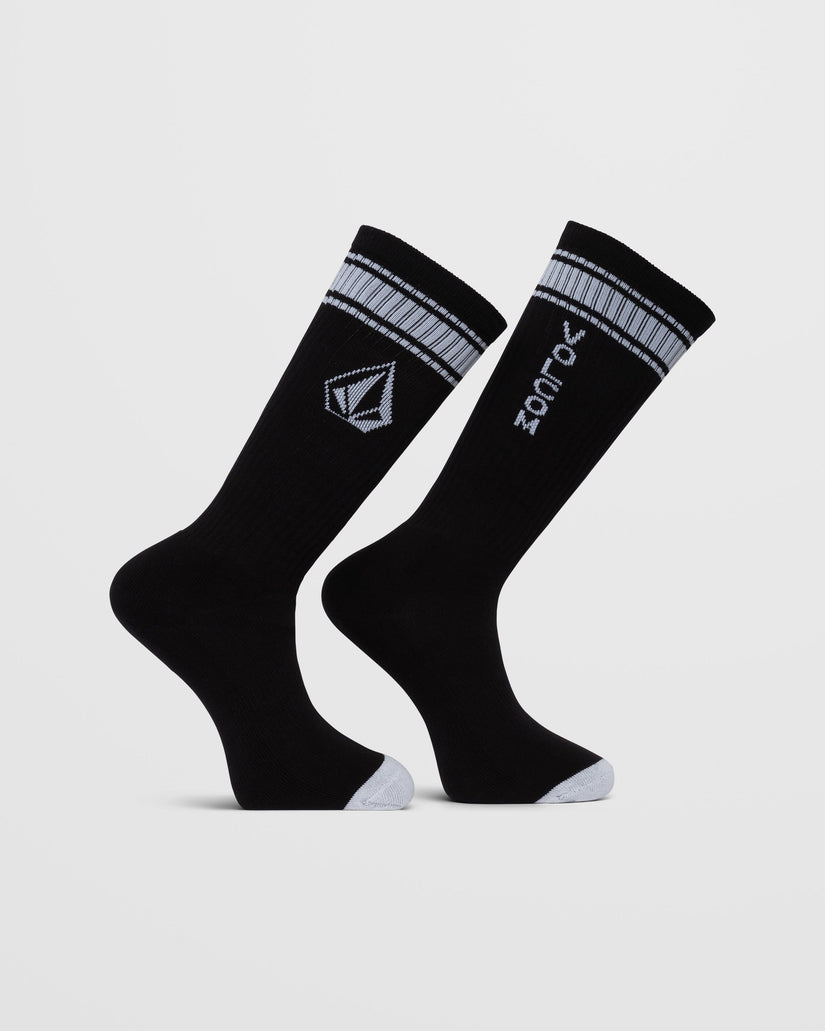 High Stripe Socks - BLACK