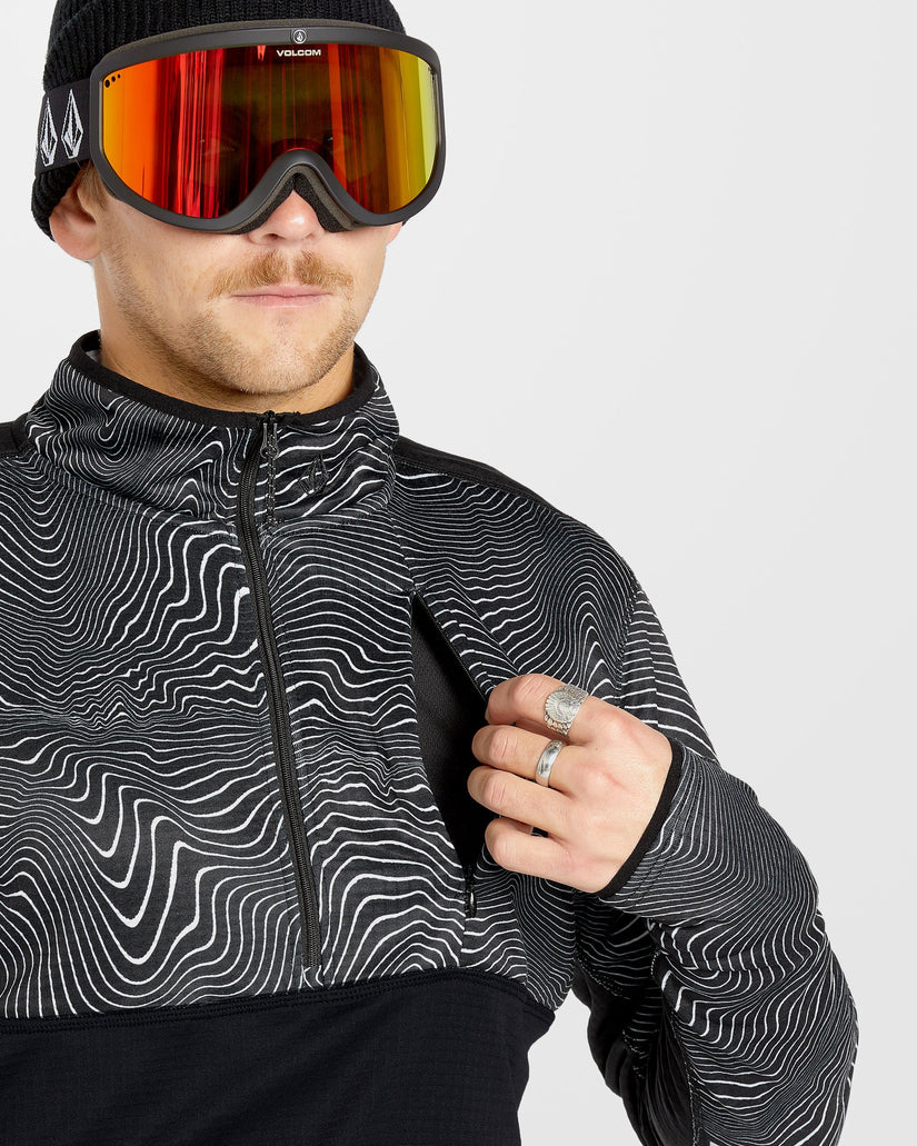 Gridlock Second Layer Fleece Sweatshirt - Black Print