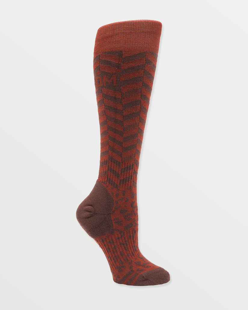 Cheetah Chev Otc Socks - Henna