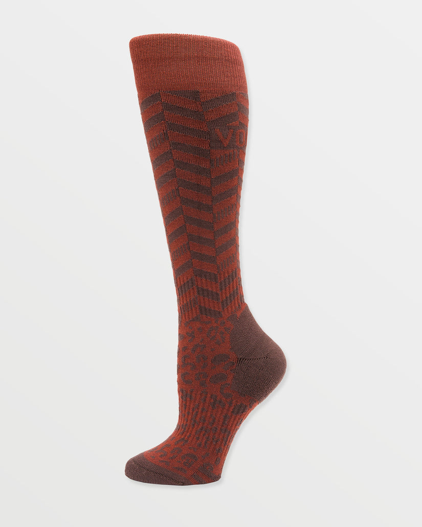 Cheetah Chev Otc Socks - Henna