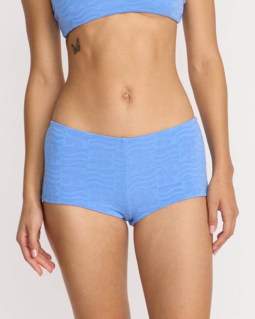 Coco Surf Short Bikini Bottom - Light Blue Acid