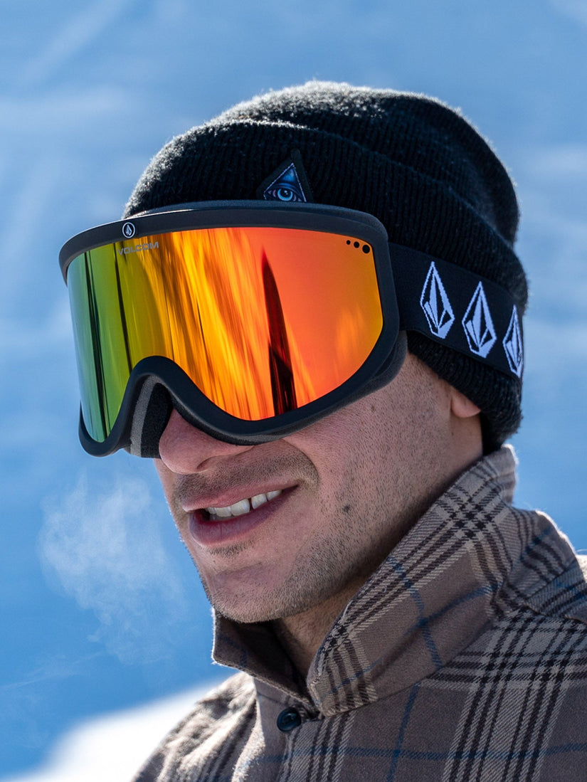 Footprints Matte Black Stone Goggle (+ Bonus Lens - Yellow) - RED CHROME (VG0623502_RDCH) [101]