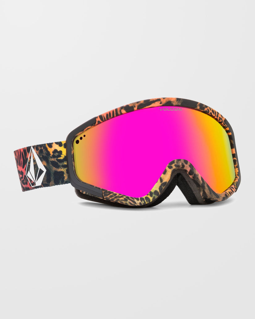 Attunga Acid Leopard Goggle (+Bonus Lens - Rose) - Pink Chrome