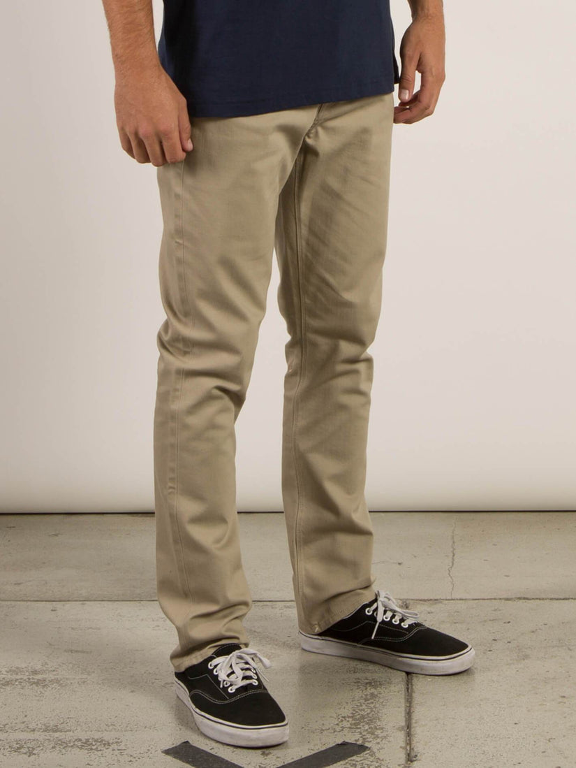 Vorta 5 Pocket Slub Slim Fit Jeans - Khaki