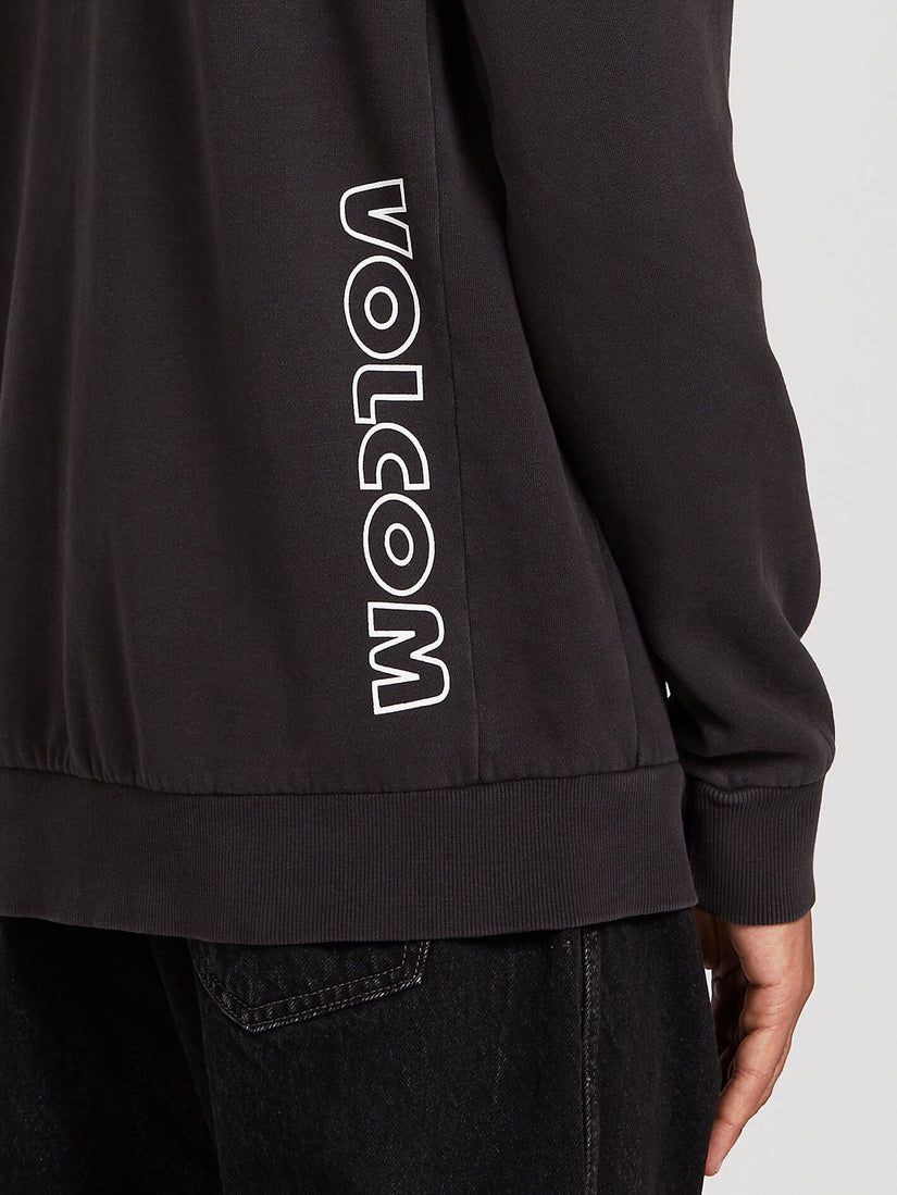 V-Line Washed Crew Fleee - Asphalt Black
