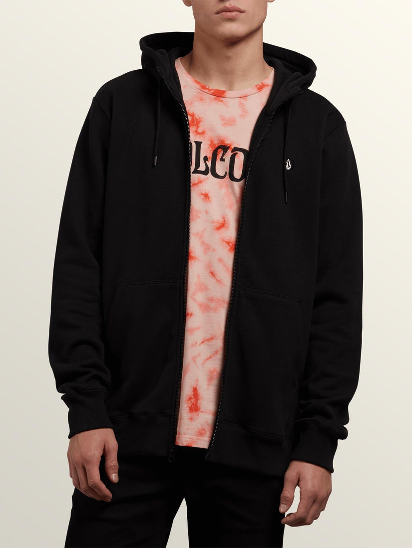 Single Stone Zip Hoodie - Black