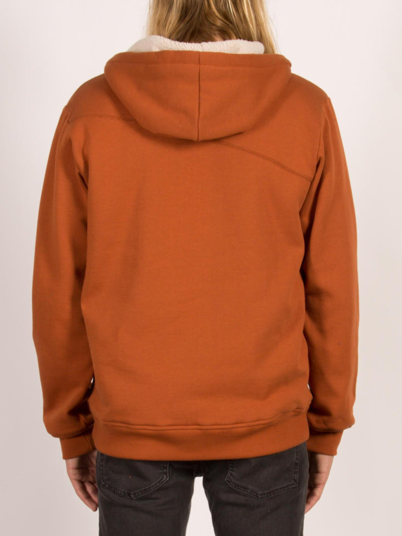 Single Stone Lined Zip Hoodie - Copper