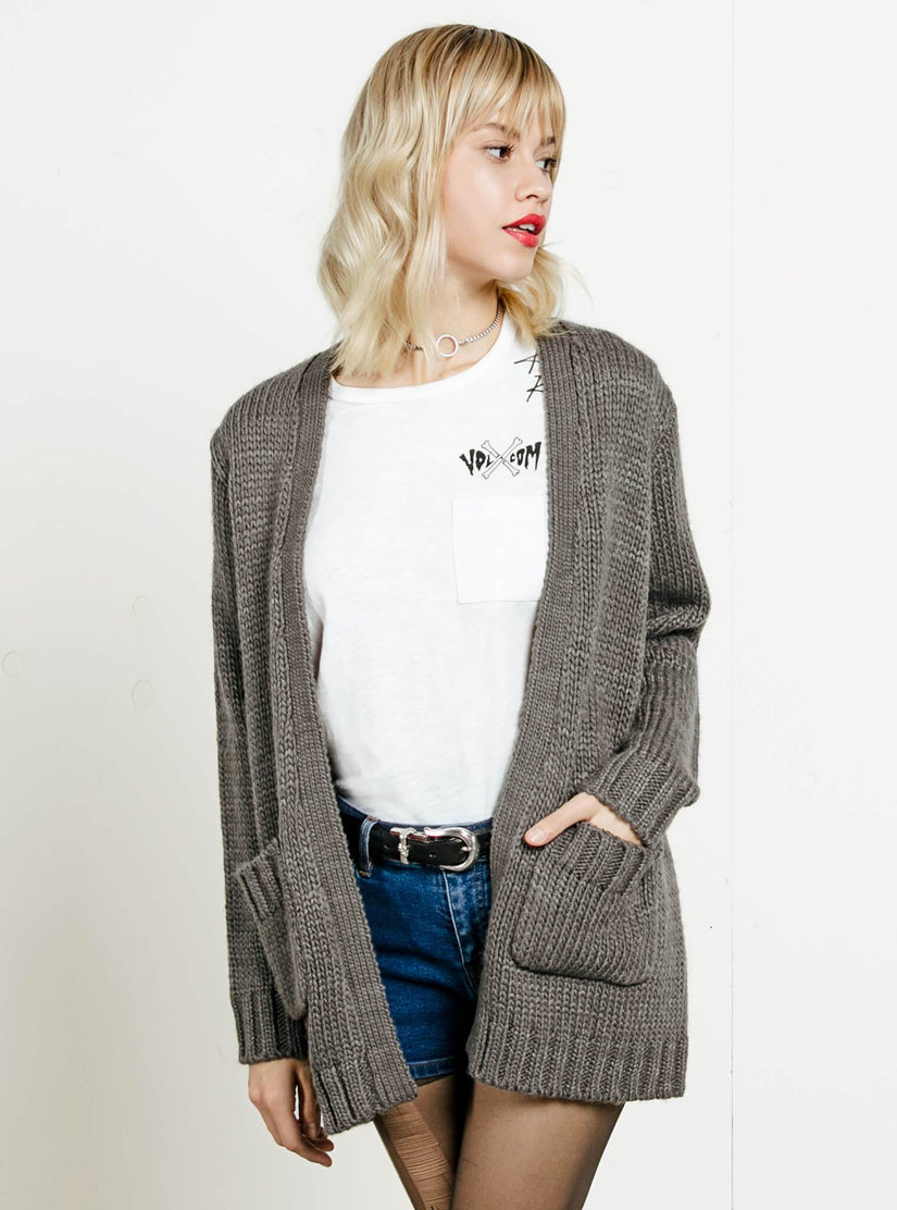 Seen Too Much Cardigan - Charcoal Grey