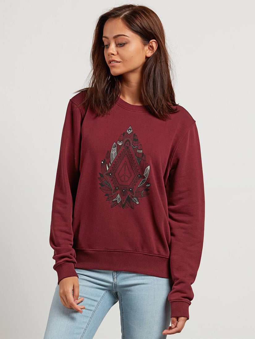 Sound Check Fleece Sweater - Burgundy
