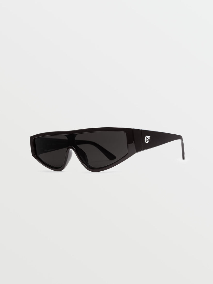 Vinyl Glaze Gloss Black Sunglasses (Gray Lens) - BLACK