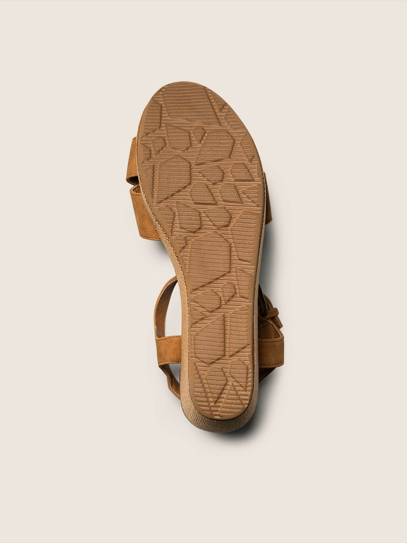 Stone Platform Sandals - Cognac